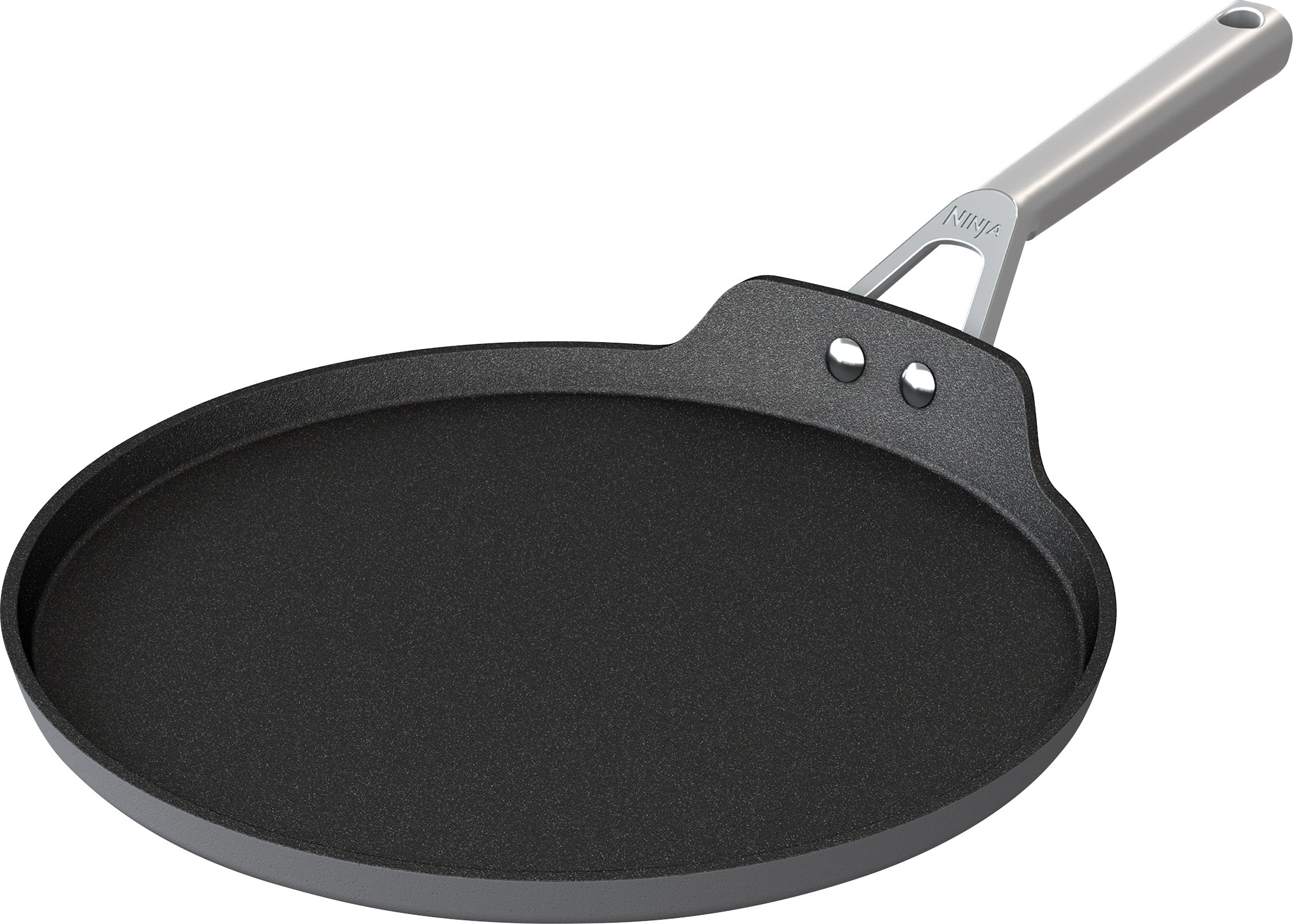 Angle View: Ninja - Foodi NeverStick Premium Hard-Anodized 12-Inch Round Griddle Pan - Grey