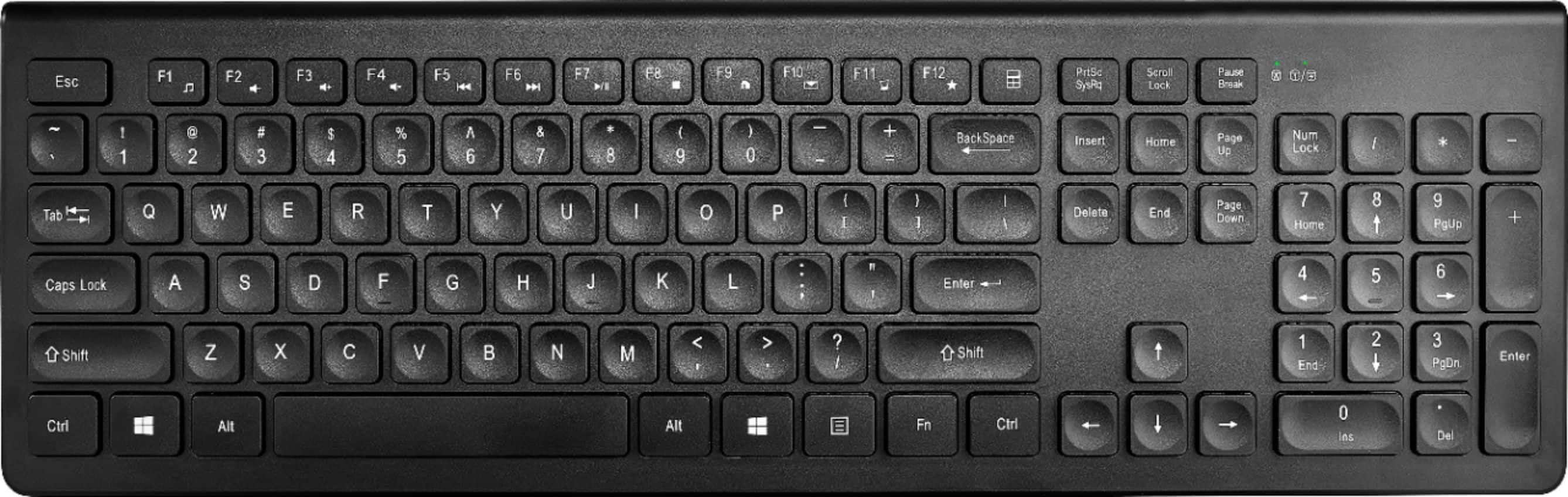 Front. Best Buy essentials™ - Full-size Wireless Membrane Switch Keyboard - Black.