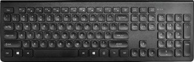 Best Buy essentials™ - BE-PKRFKB Full-size Wireless Membrane Switch Keyboard - Black - Front_Zoom