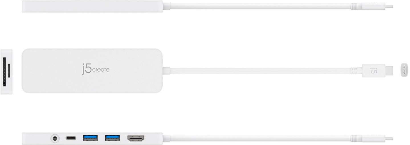Angle View: j5create - USB-C® Multi-Port Hub with Power Delivery - White