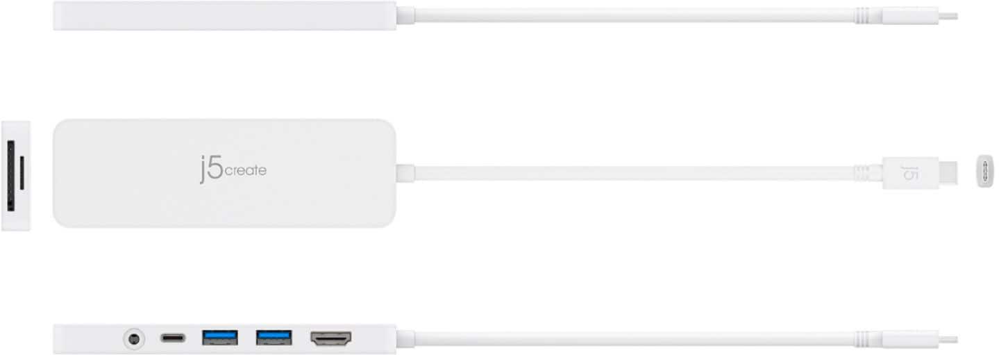 Alt View 23. j5create - USB-C Multi-Port Hub with Power Delivery for Mac, PC and More - White.