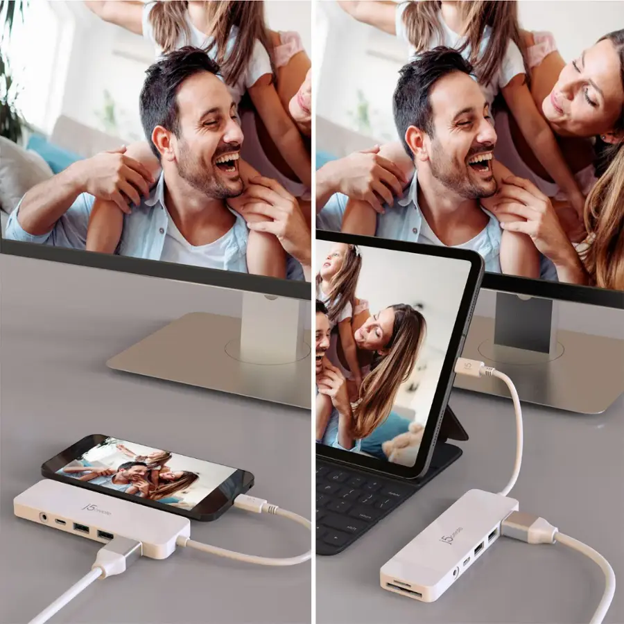 Alt View 16. j5create - USB-C Multi-Port Hub with Power Delivery - White.