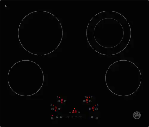Front. Bertazzoni - Professional Series 24” Built-in Electric Ceran Cooktop - Black.