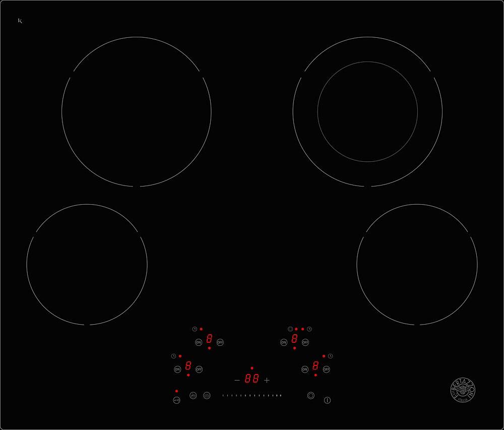 Front. Bertazzoni - Professional Series 24” Built-in Electric Ceran Cooktop - Black.