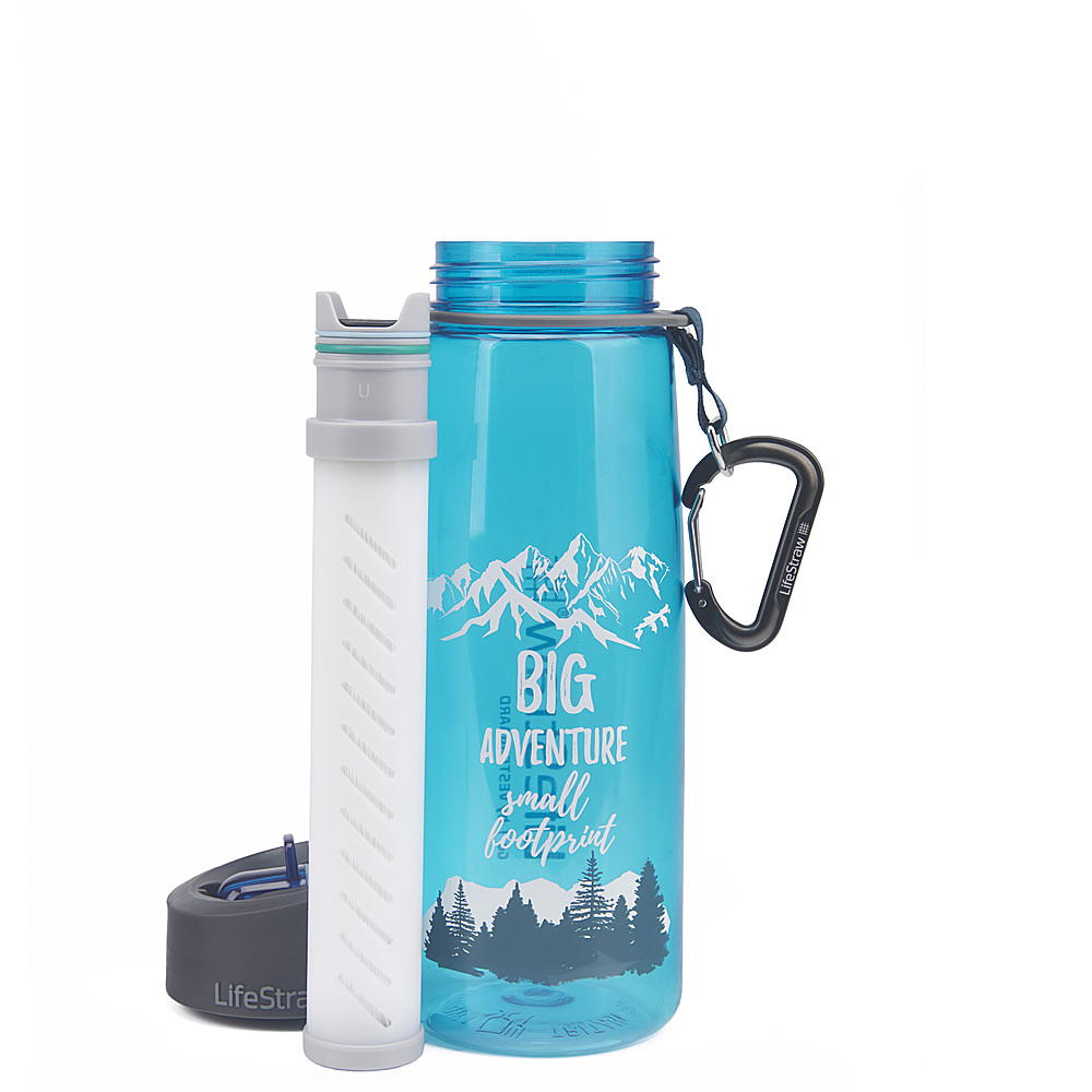 LifeStraw Go 2-stage water bottle with filter, light blue