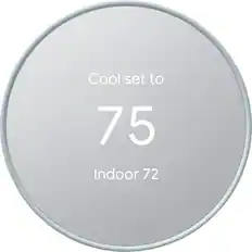 Front. Google - Nest Smart Programmable Wifi Thermostat - Fog.