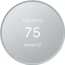 Google - Nest Smart Programmable Wifi Thermostat - Fog - Front_Zoom