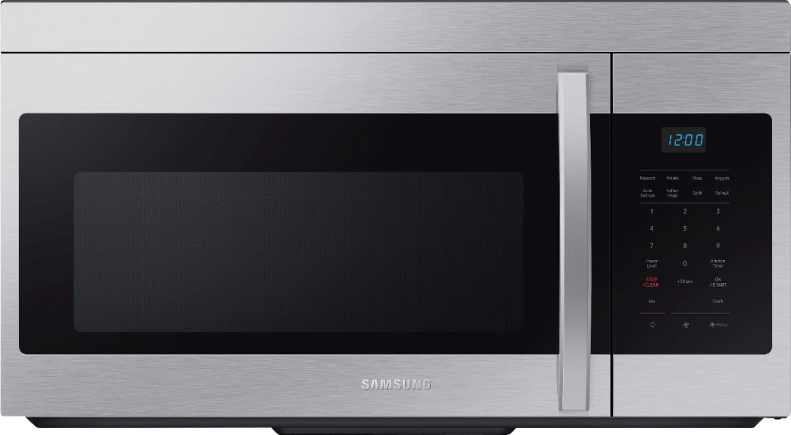 Front. Samsung - 1.6 cu. ft. Over-the-Range Microwave with Auto Cook - Stainless Steel.