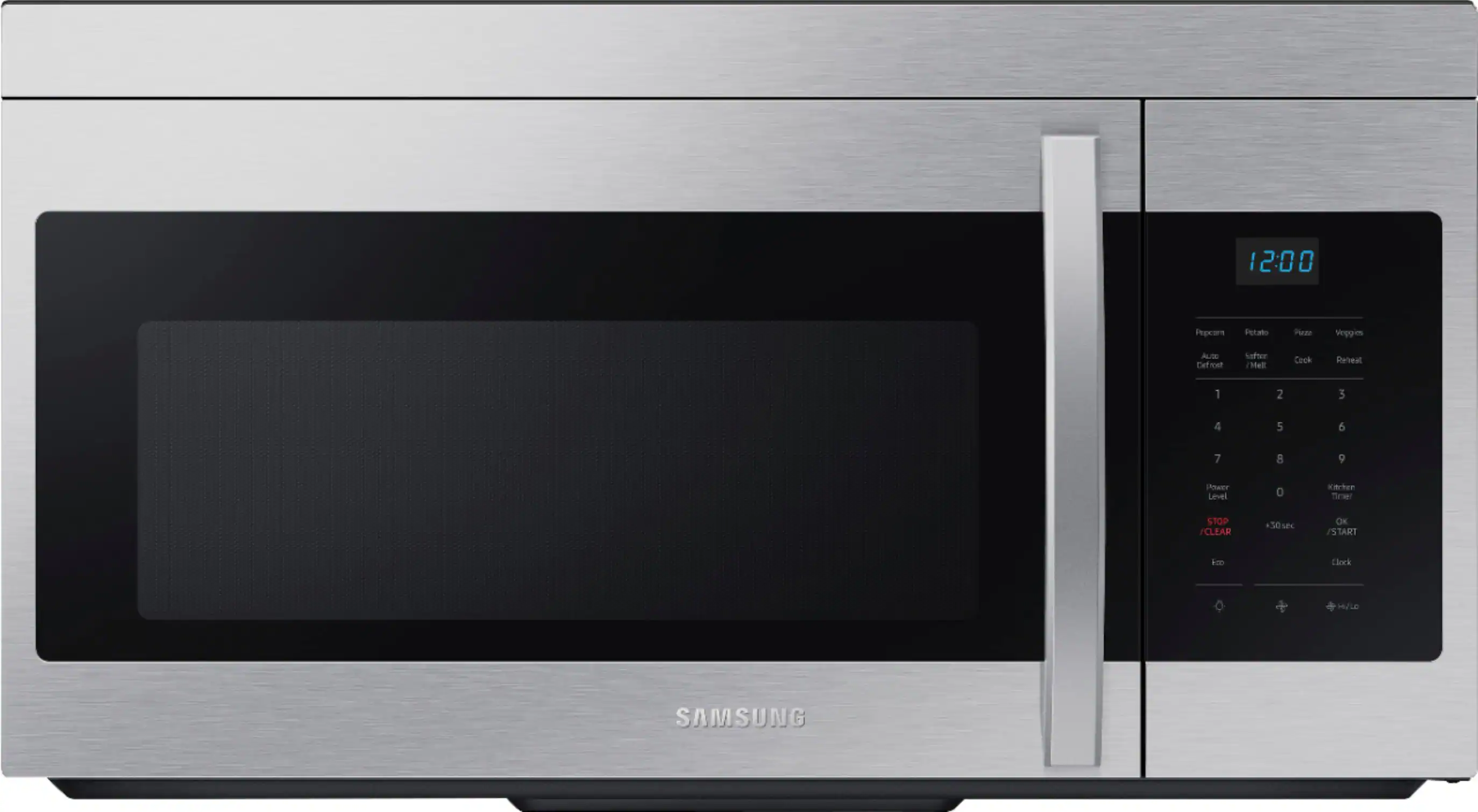 Front. Samsung - 1.6 cu. ft. Over-the-Range Microwave with Auto Cook - Stainless Steel.