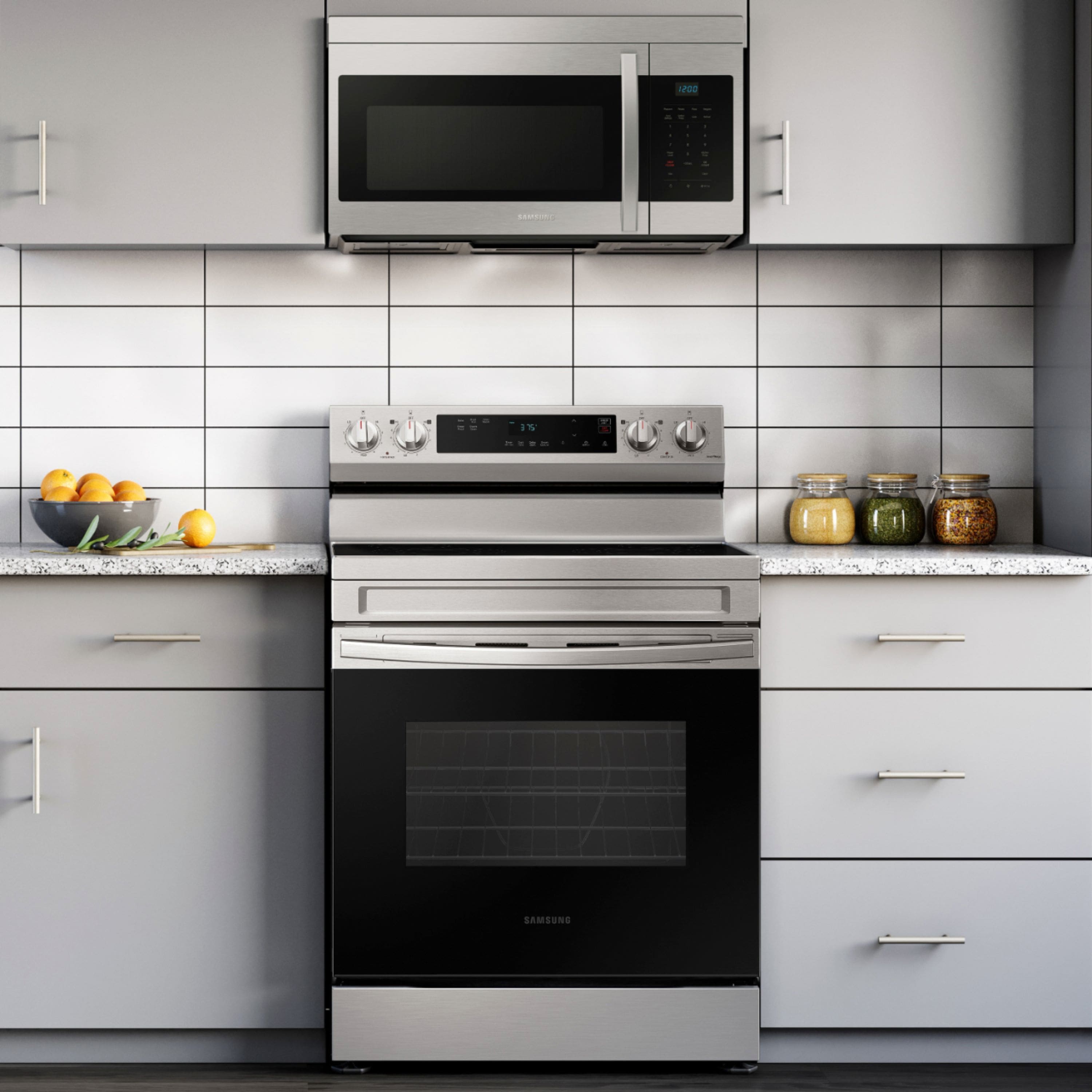 Alt View 11. Samsung - 1.6 cu. ft. Over-the-Range Microwave with Auto Cook - Stainless Steel.