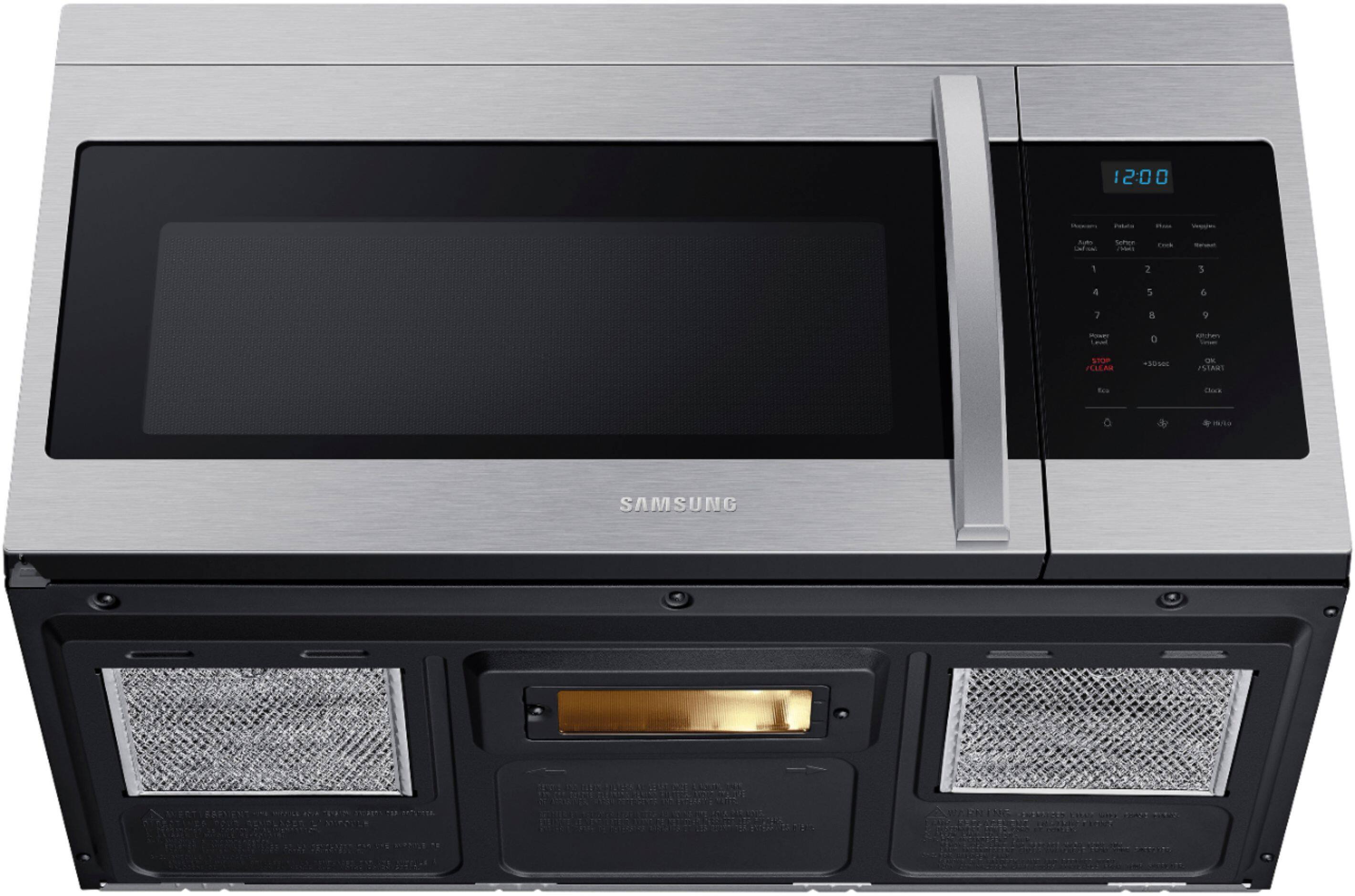 Alt View 15. Samsung - 1.6 cu. ft. Over-the-Range Microwave with Auto Cook - Stainless Steel.