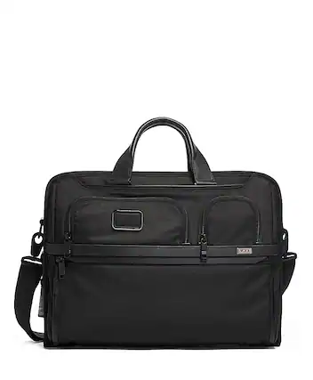 Front. TUMI - Alpha Compact Lg Laptop Brief - Black.