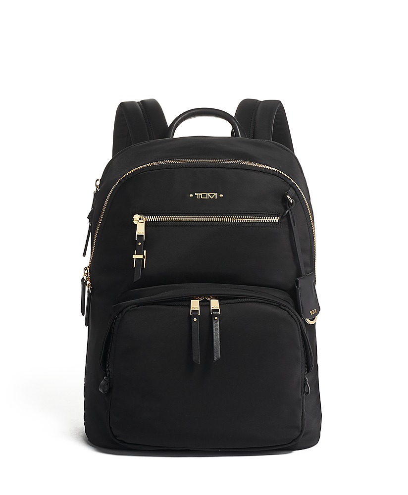 TUMI Voyageur Halsey Backpack - Men's & Women's Backpack for Travel -  Laptop Backpack for Everyday Use - Black & Gold