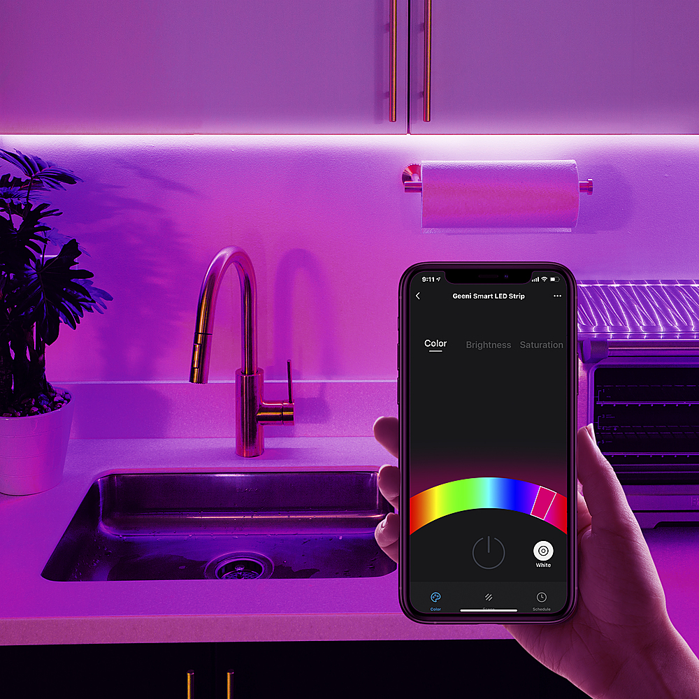 Angle View: Geeni - Prisma Smart LED Strip Lights, 32.8 ft. - Works with Amazon Alexa and Google Assistant - No Hub Required