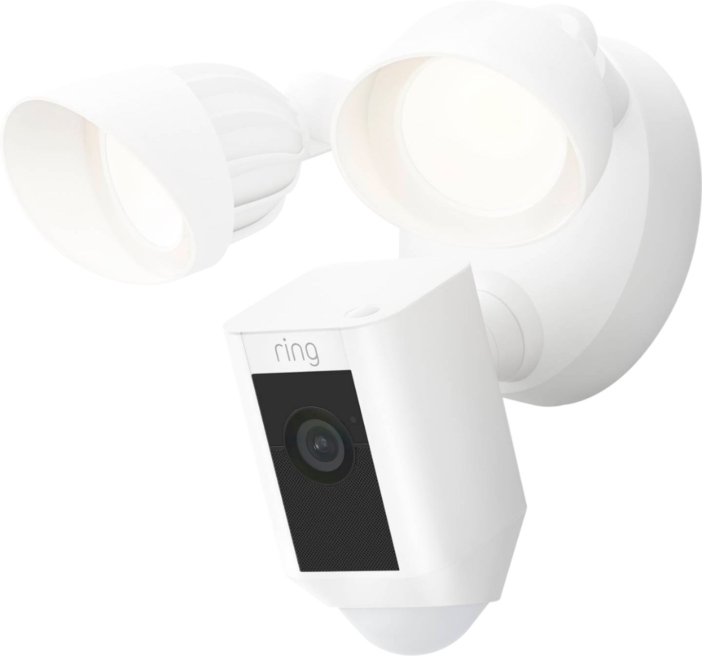Left View: Ring - Floodlight Cam Plus Outdoor Wired 1080p Surveillance Camera - White
