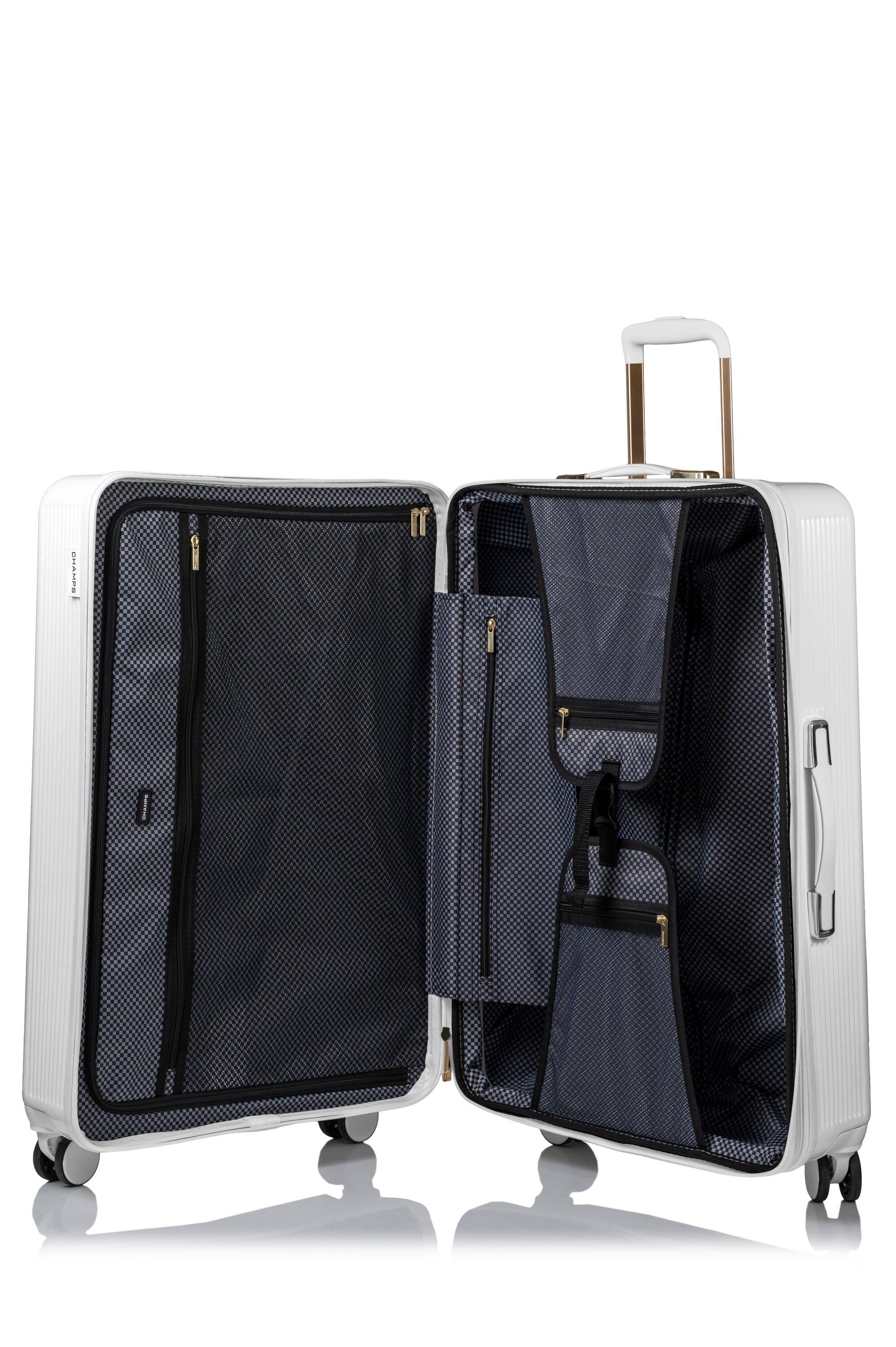 Back. Champs - Luxe 3-Piece Hardside Luggage Set - White.