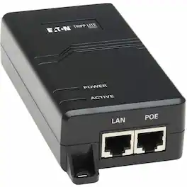 Tripp Lite - Gigabit PoE+ Midspan Active Injector - IEEE 802.3at/802.3af 1-Port (NPOE-30W-1G) - Black