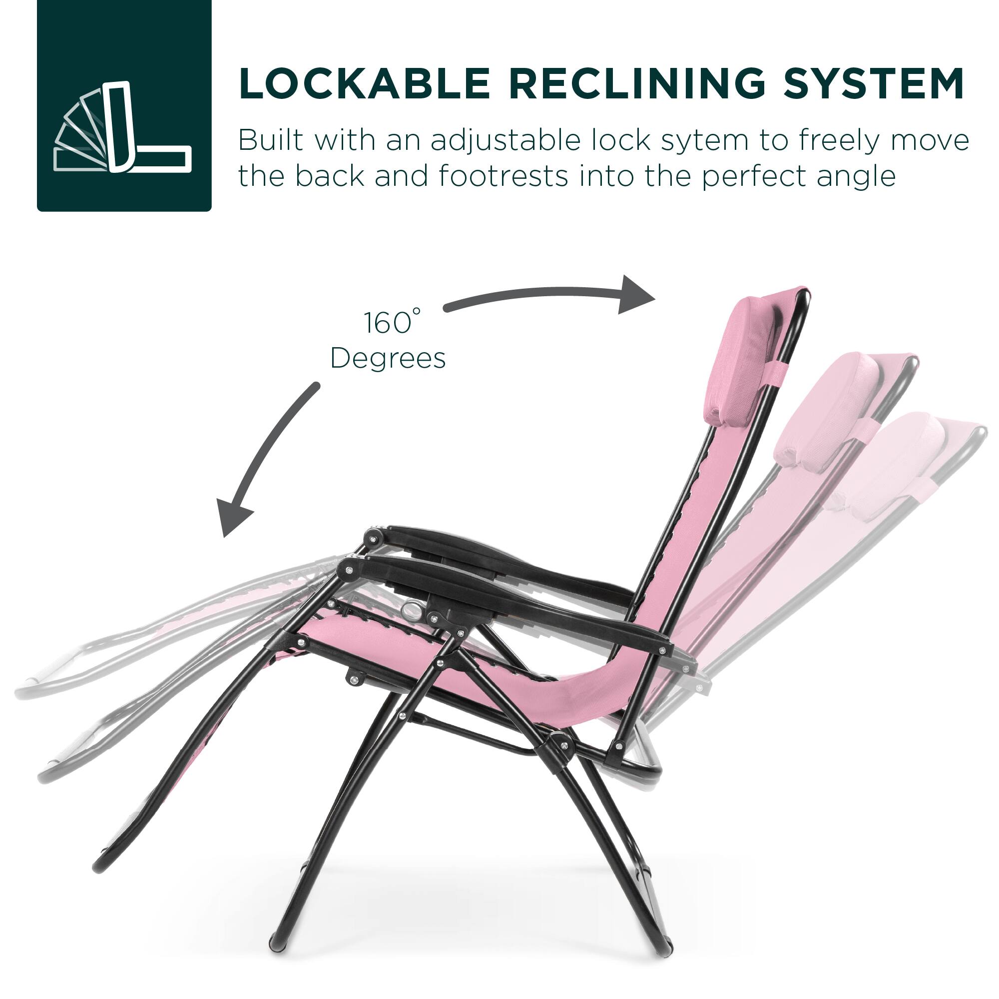 LOCKABLE RECLINING SYSTEM  
Built with an adjustable lock system to freely move the back and footrests into the perfect angle  
160 Degrees