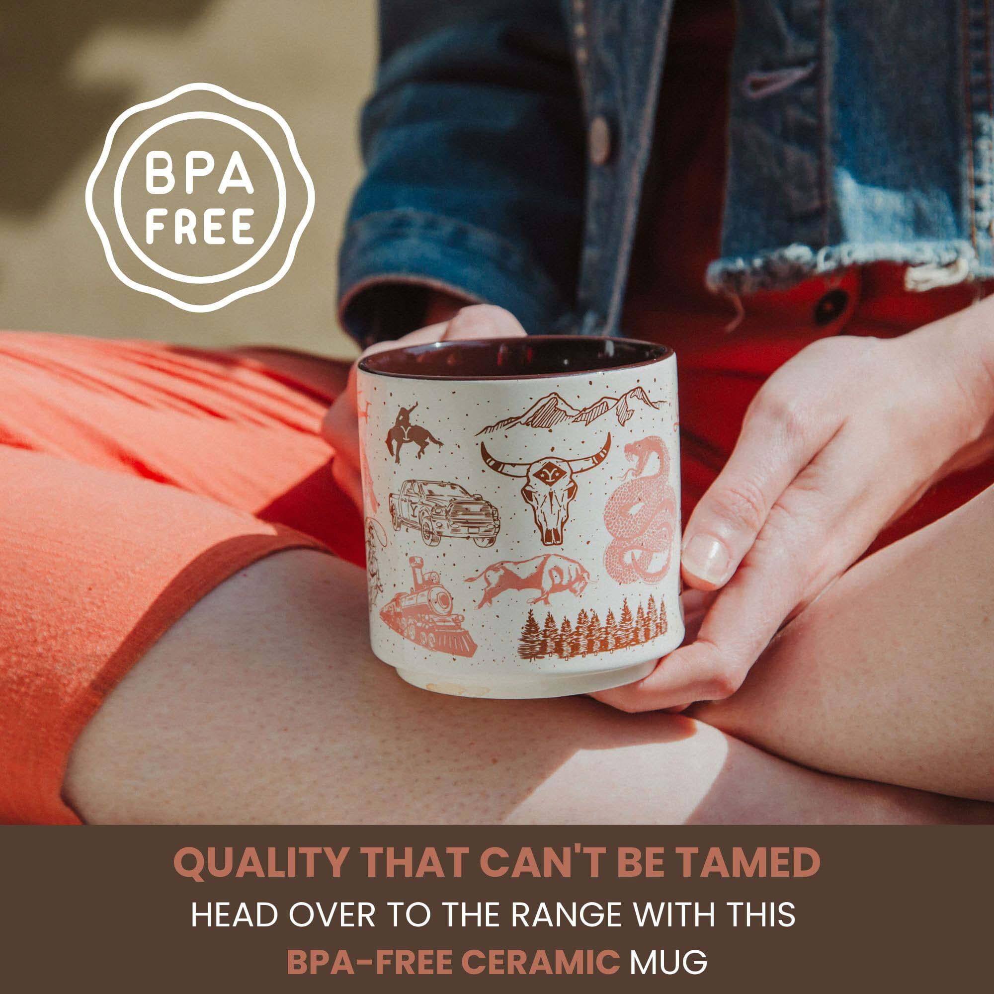 BPA FREE

QUALITY THAT CAN'T BE TAMED  
HEAD OVER TO THE RANGE WITH THIS  
BPA-FREE CERAMIC MUG