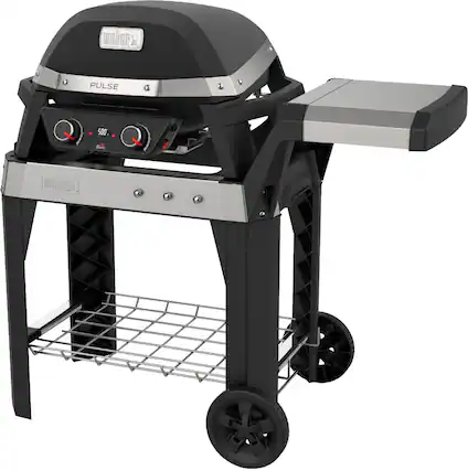 Angle. Weber - Pulse 2000 Electric Outdoor Grill with Cart - Black.