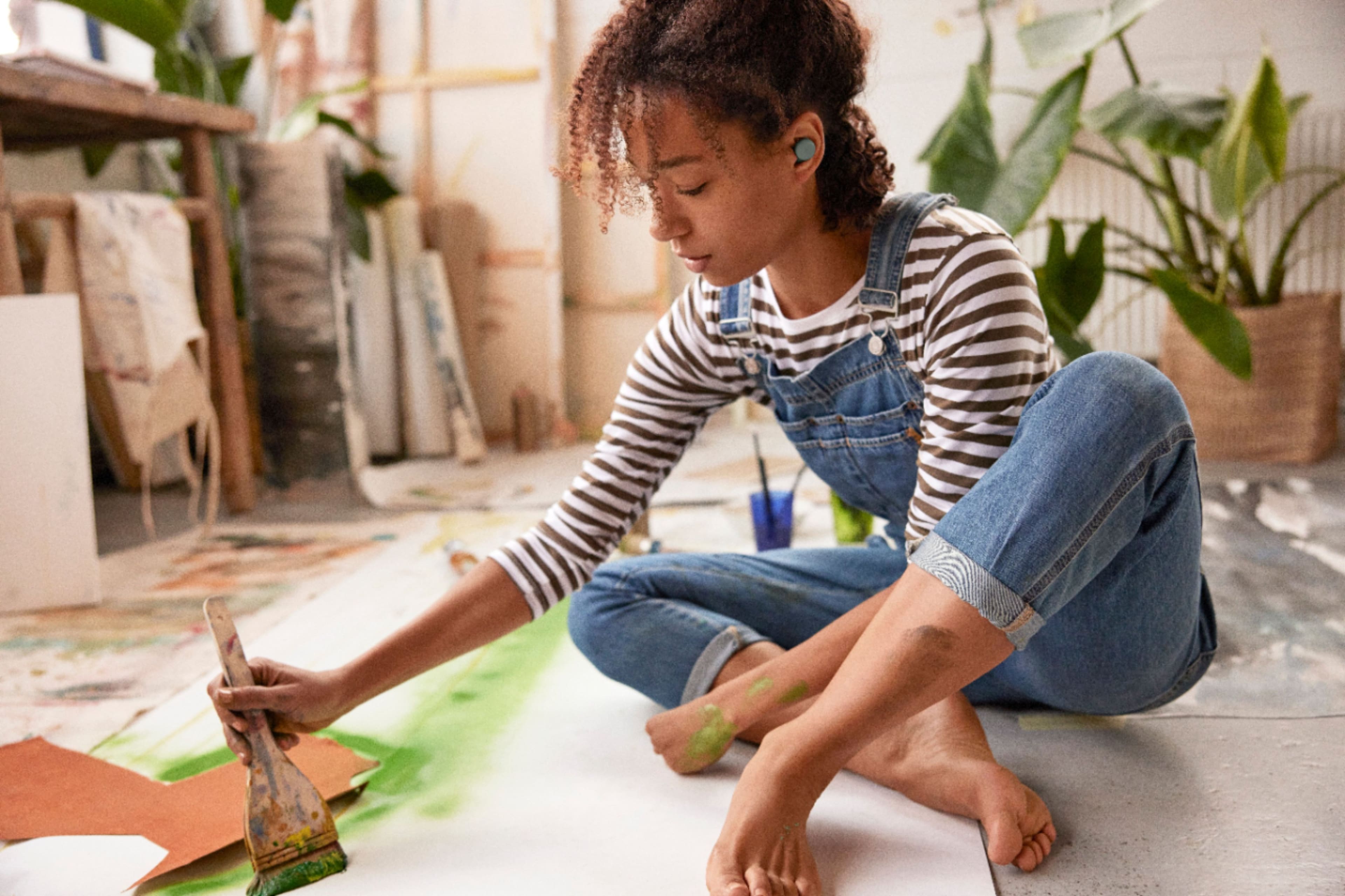 Alt View 19. Google - Pixel Buds A-Series True Wireless In-Ear Headphones - Olive.