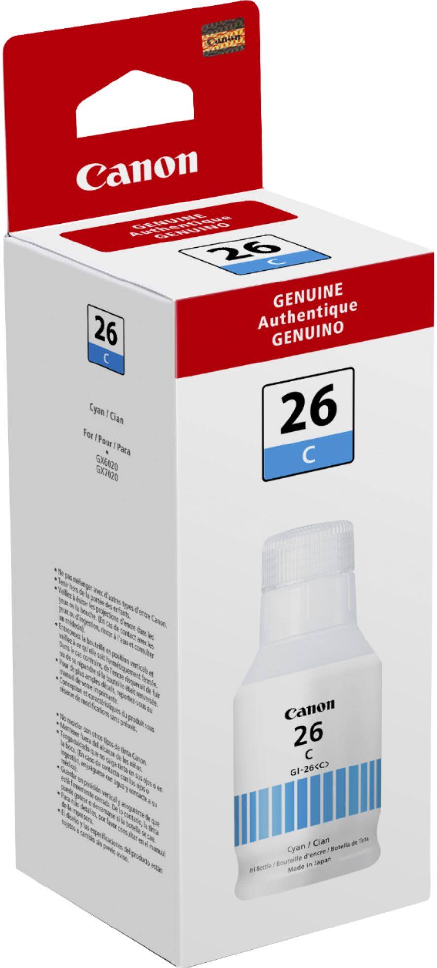Alt View 1. Canon - MegaTank GI-26 Ink Bottle - Pigment Cyan.