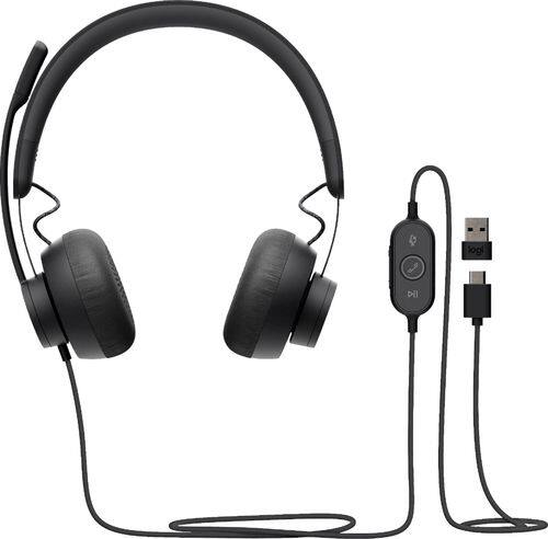 Logitech Zone 750 Wired Noise-Cancelling Headset - Black