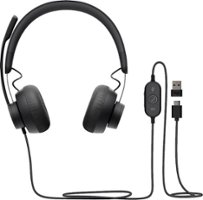 Logitech - Zone 750 Wired Noise Canceling On-Ear Headset - Black - Angle_Zoom