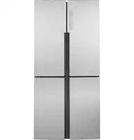 Haier - 33 in. Wide 16.8 Cu. Ft. 4-Door French Door Counter-Depth Refrigerator with LED Lighting - Stainless Steel - Front_Zoom