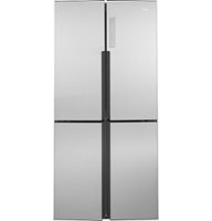 Haier - 16.4 Cu. Ft. 4-Door French Door Counter Depth Refrigerator with LED Lighting - Stainless steel - Front_Zoom
