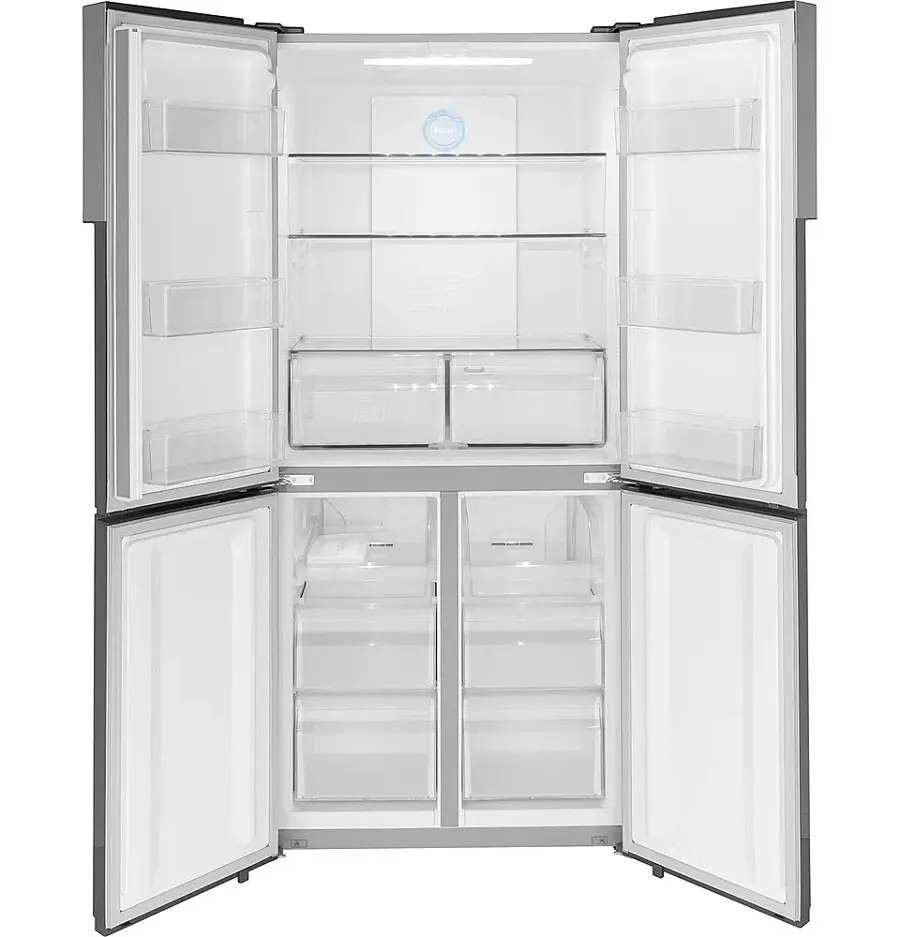 Alt View 12. Haier - 16.8 Cu. Ft. 4-Door French Door Counter Depth Refrigerator with LED Lighting - Stainless Steel.
