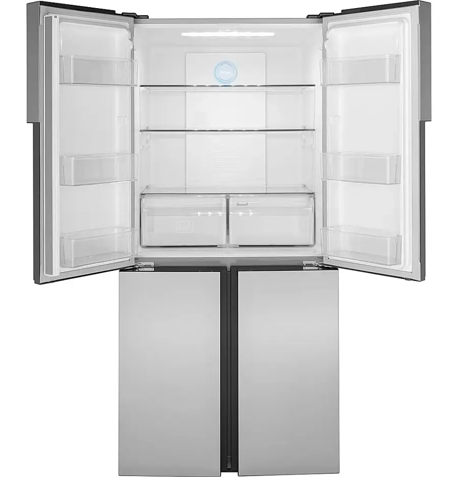 Alt View 14. Haier - 16.8 Cu. Ft. 4-Door French Door Counter Depth Refrigerator with LED Lighting - Stainless Steel.