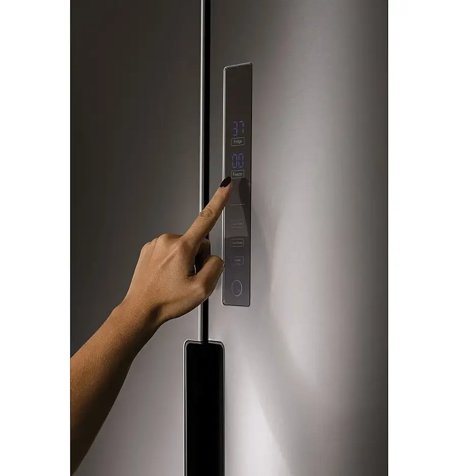 Alt View 33. Haier - 16.8 Cu. Ft. 4-Door French Door Counter Depth Refrigerator with LED Lighting - Stainless Steel.