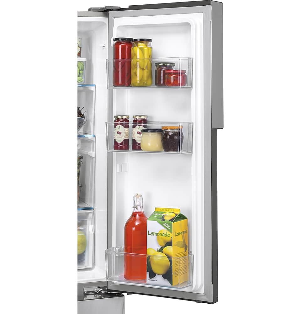 Alt View 35. Haier - 16.8 Cu. Ft. 4-Door French Door Counter Depth Refrigerator with LED Lighting - Stainless Steel.