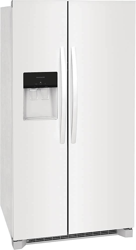 Angle View: Frigidaire - 25.6 Cu. Ft. Side-by-Side Refrigerator - White