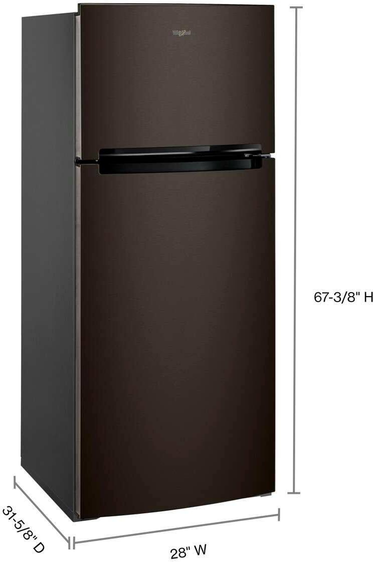 Left. Whirlpool - 17.7 Cu. Ft. Top Freezer Refrigerator - Black Stainless Steel.