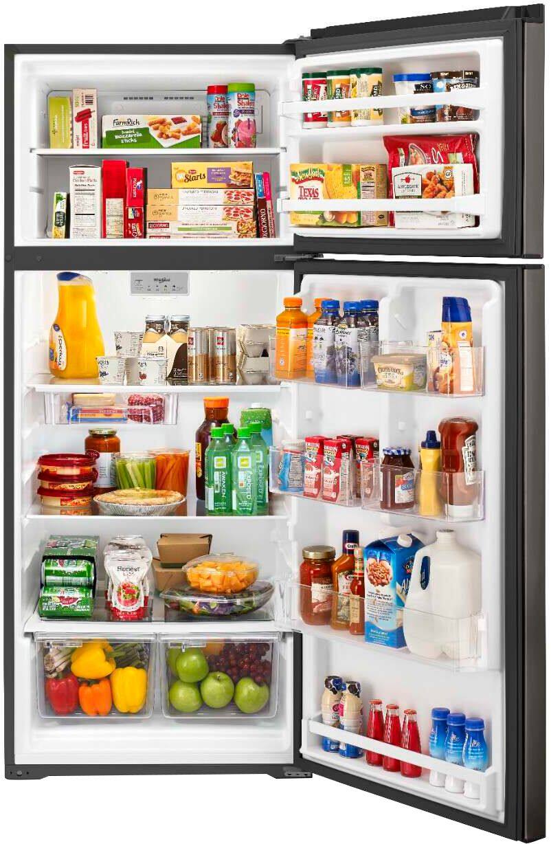 Alt View 2. Whirlpool - 17.7 Cu. Ft. Top Freezer Refrigerator - Black Stainless Steel.