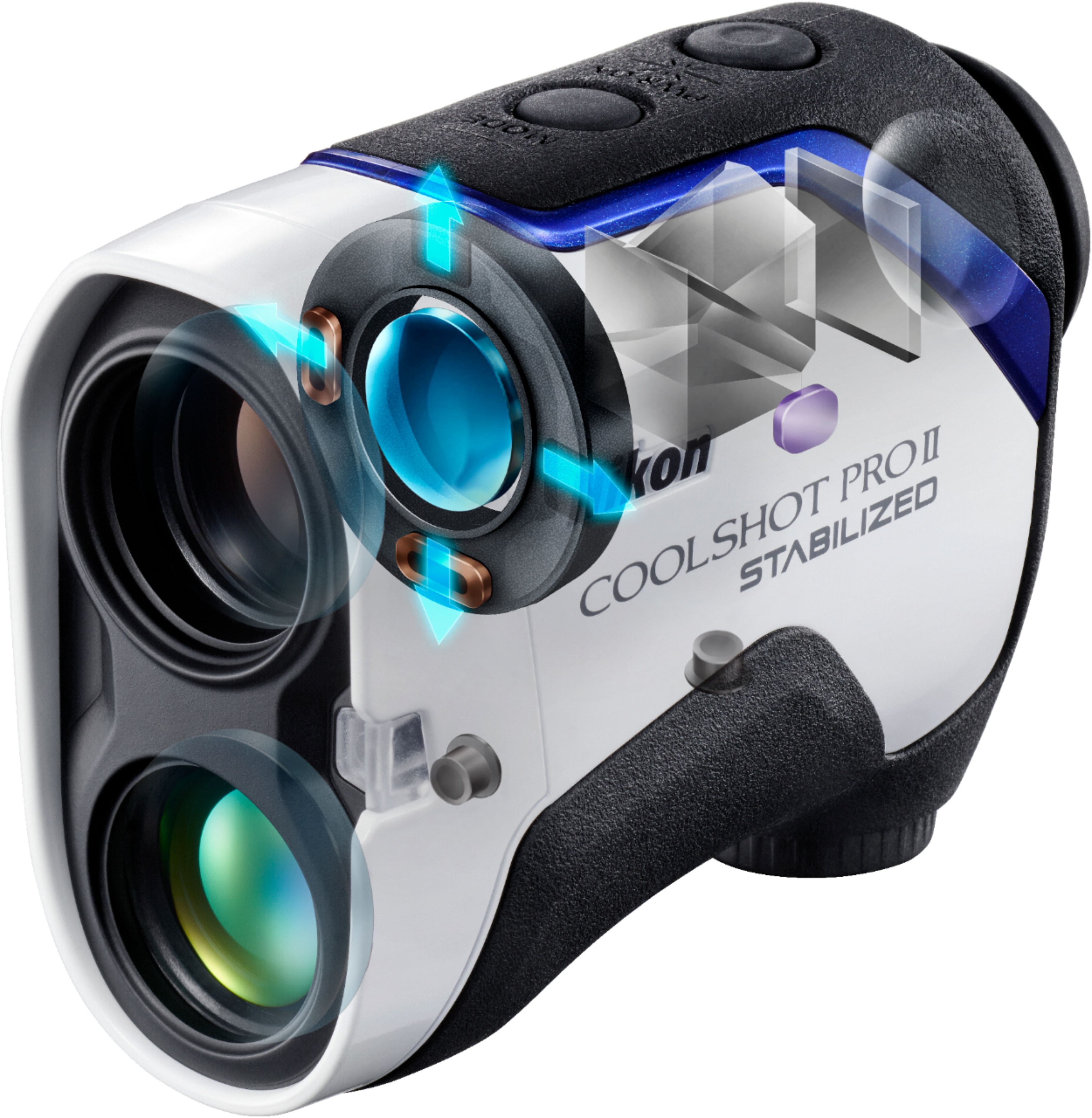 Nikon Coolshot ProII Stabilized Golf Laser Rangefinder White/Blue 