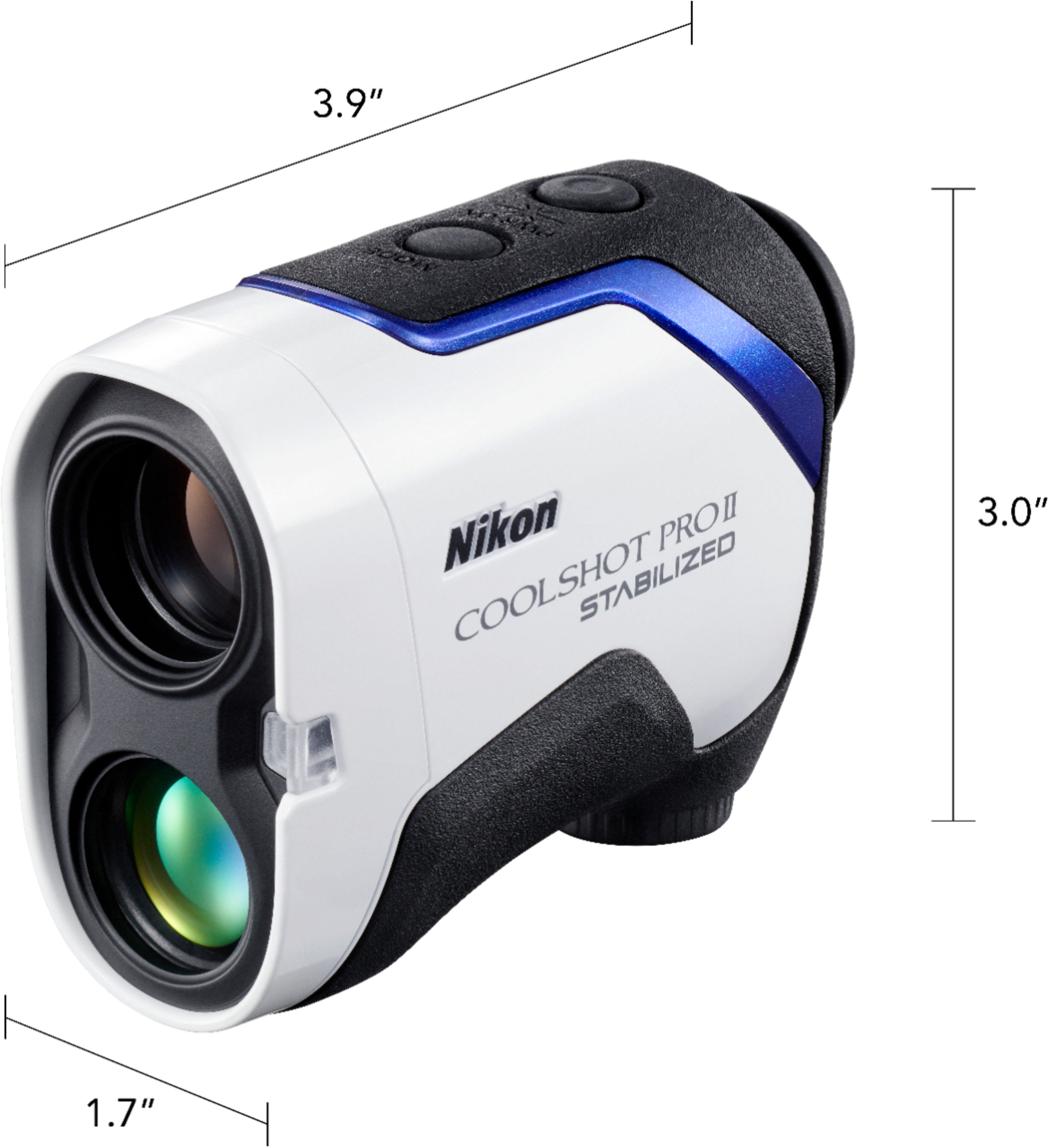 Nikon Coolshot ProII Stabilized Golf Laser Rangefinder White/Blue 