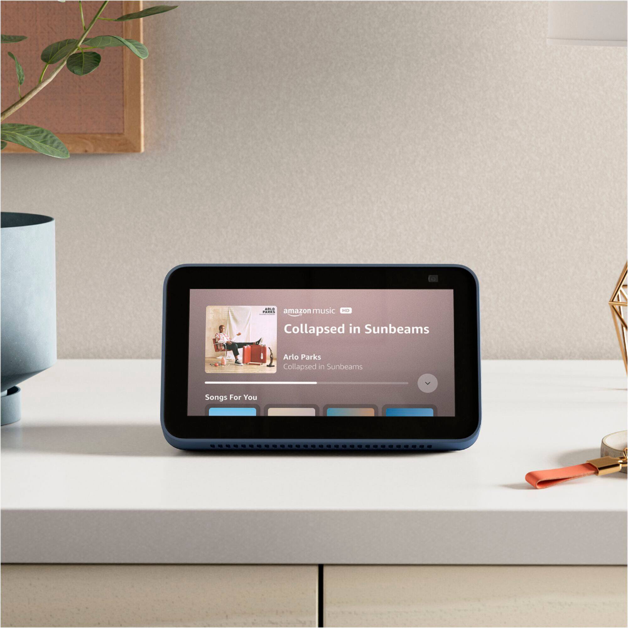 Alt View 17. Amazon - Echo Show 5 (2nd Gen, 2021 release) | Smart display with Alexa and 2 MP camera - Charcoal.