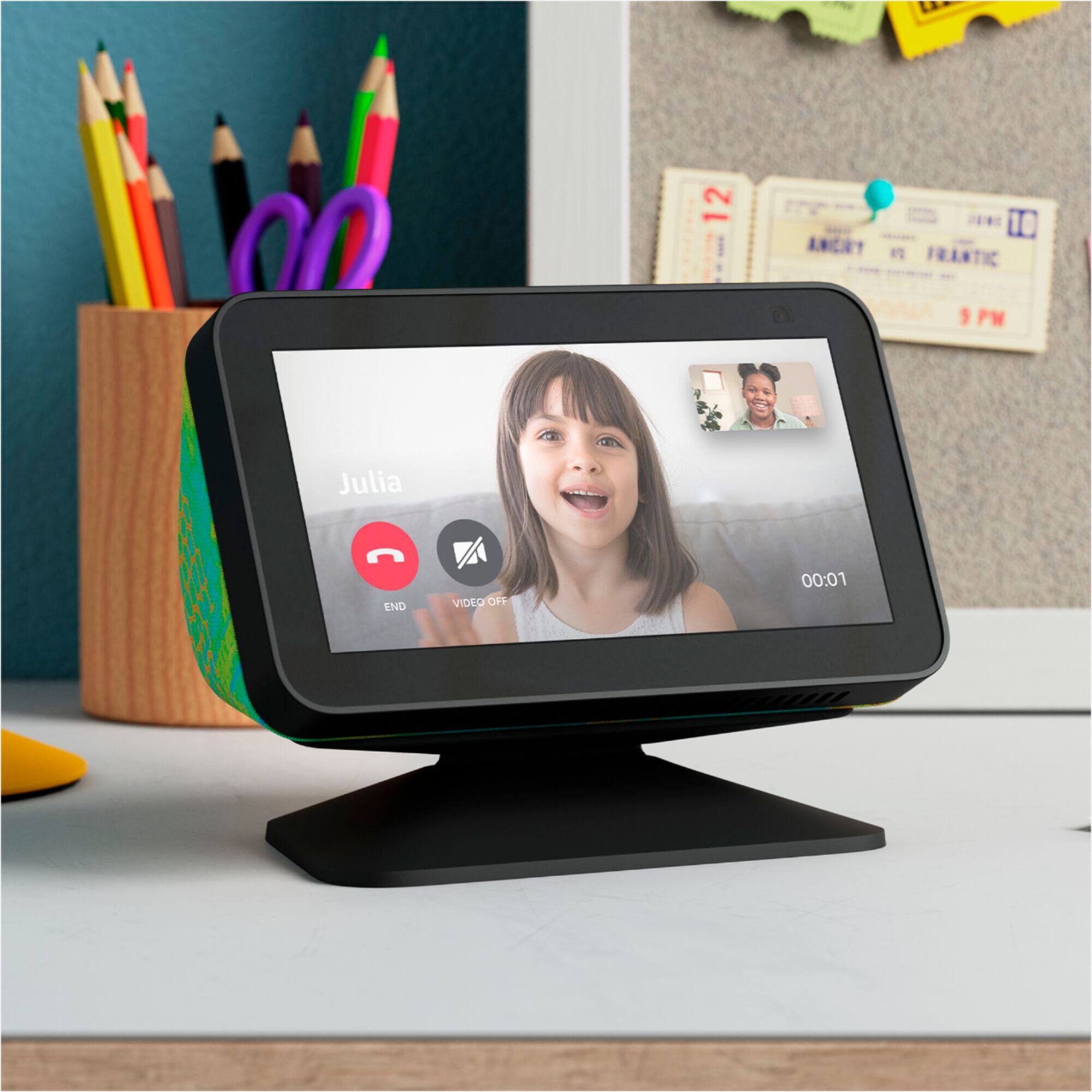 Alt View 16. Amazon - Echo Show 5 (2nd Gen) Kids Edition with Alexa - Chameleon.