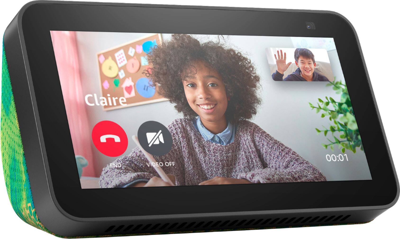 Alt View 1. Amazon - Echo Show 5 (2nd Gen) Kids Edition with Alexa - Chameleon.