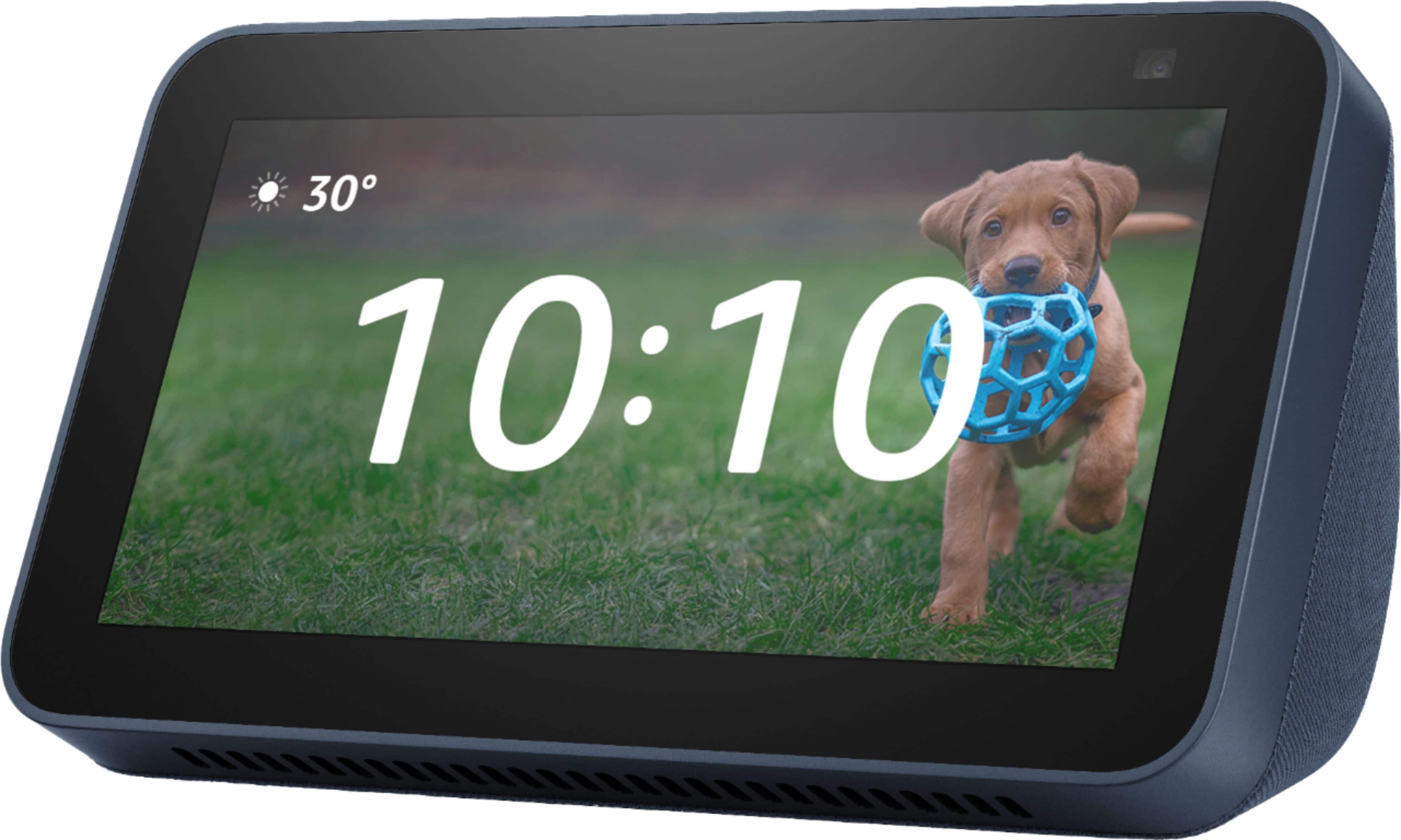 Front. Amazon - Echo Show 5 (2nd Gen, 2021 release) | Smart display with Alexa and 2 MP camera - Deep Sea Blue.