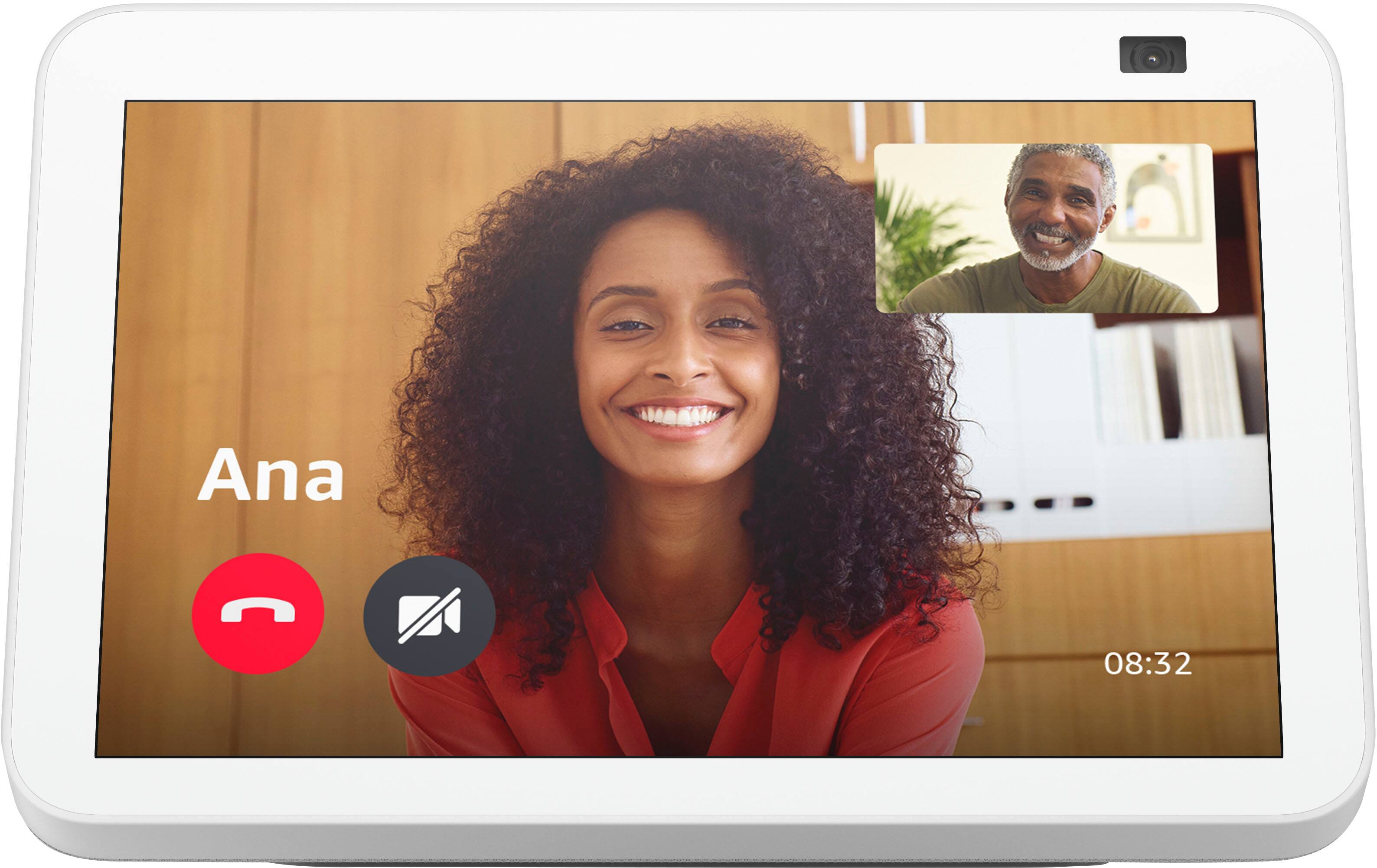 Alt View 1. Amazon - Echo Show 8 (2nd Gen, 2021 release) | HD smart display with Alexa and 13 MP camera - Glacier White.