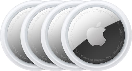 Angle. Apple - AirTag (4-Pack) - Silver.