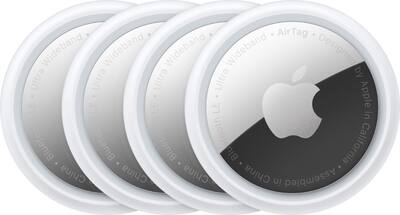 AirTag4個✖️2 Apple AirTag (4 Pack) Silver MX542LL/A / MX542AM/A - Open