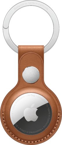  Apple - AirTag Leather Key Ring - Saddle Brown