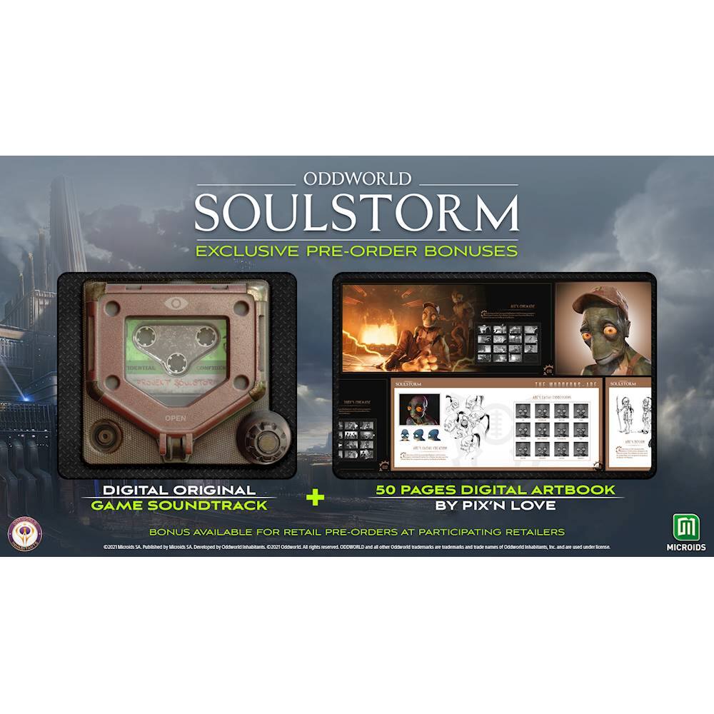 Front. Oddworld Soulstorm Exclusive Pre-Order Bonus.