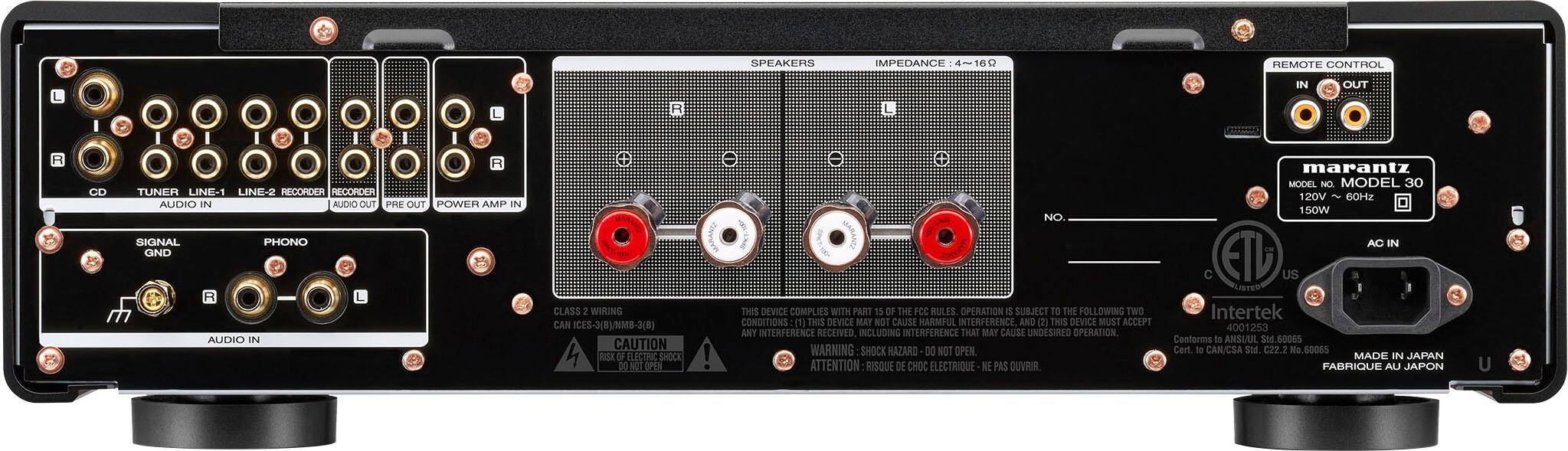 Back. Marantz - MODEL 30 Integrated Amplifier 200W x2 ch. Sound Master Tuning - Black.