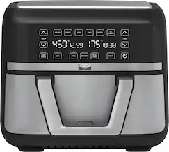 Angle. Bella Pro Series - 9-qt. Digital Air Fryer with Dual Flex Basket - Stainless Steel.